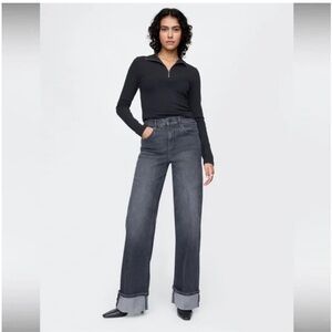 High Rise Stride Wide-Leg Jeans